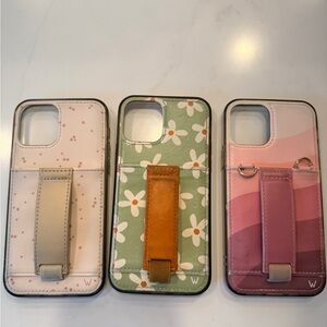 3 Elegant Floral and Striped Phone Cases with Stand